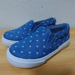 Gap 水玉模様 スリッポン 青　サイズ8　15.0cm程度