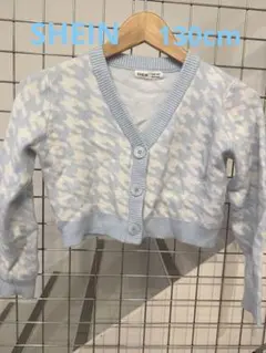 SHEIN 千鳥柄 クロップド丈カーディガン