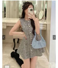 GRL グレイル ツイードペプラムベスト[al195]