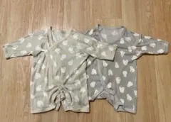 ひよこ柄ロンパース2点セット60-70