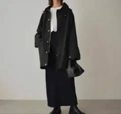 FASHIRU ファシル　ステンカラーコート　ブラック　ミドル丈 F A S H I R U - TRENCH COAT