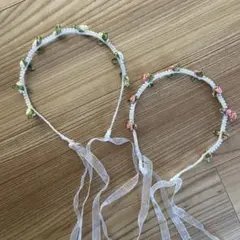花飾り カチューシャ 2点セット オケージョン 結婚式 セレモニー