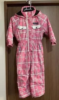 SOUTH LINE ピンク チェック柄 スキーウェア 100