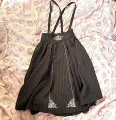 axes femme アクシーズ サス付モチーフ刺繍スカート F 黒 ブラック