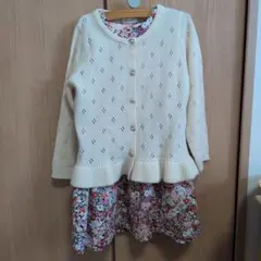 センス・オブ・ワンダー　リバティワンピース、カーディガン１００