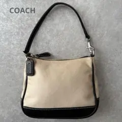 COACH コーチ アクセサリーポーチ ハンドバッグ キャンバス レザー