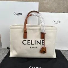CELINE トートバッグ アイボリー キャンバス
