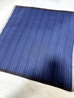 【美品】カルバンクライン／CK／ネイビー／ストライプ／ハンカチ／リネン
