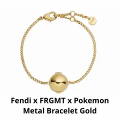 新品 FENDI fragment ポケモン メタルブレスレット ゴールド 金のサムネイル