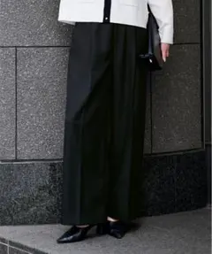 ur's 美シルエットワンタックワイドパンツ ブラック L