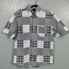 5519◯ TOMMY HILFIGER パッチワーク 半袖シャツ M