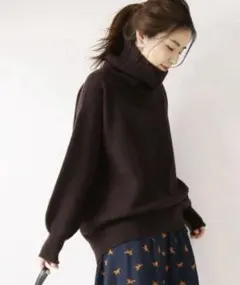 Spick and span カシミヤ混ウールプルオーバーニット ダークブラウン