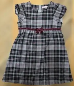 ミキハウス チェック柄 ワンピース 120 美品 y82