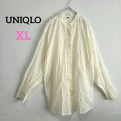 2234 UNIQLO U シアーシャツ 長袖 スタンドカラー イエロー XL