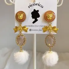 ☆蝶々とお花キュート猫ちゃんピアス☆ - メルカリ