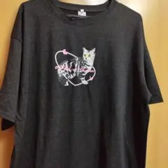 JINLIANGTENGDA 猫柄 半袖Tシャツ チャコールグレー4