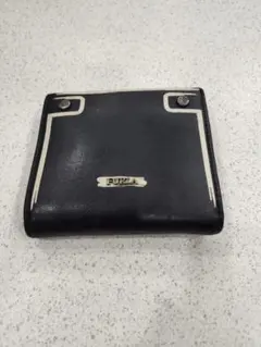 FURLAI 黒 レザー 二つ折り財布