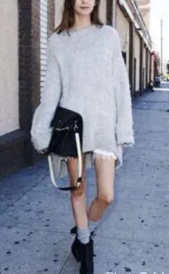 ネップ ビック ニット オーバー アシメ フレイ