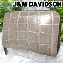 J&M DAVIDSON 二つ折り財布 ミニ クロコ ベージュ カード コインのサムネイル