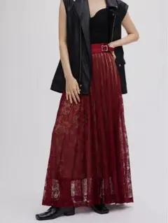 ameri LAYERED LACE PLEATS SKIRT