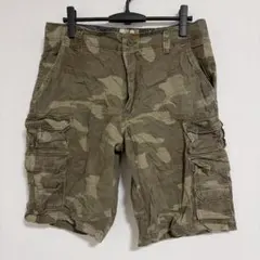 オーシャンパシフィック 迷彩 ハーフ丈カーゴパンツ 34 緑 綿 アウトドアのサムネイル