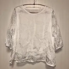 【FASHIONMESSAGE】花柄刺繍ブラウス