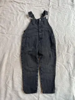 ZARA キッズ 黒デニム オーバーオール 98cm 2-3歳