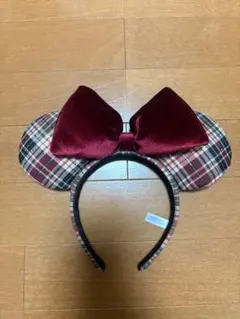ディズニー ミニー リボン チェック 柄 カチューシャ