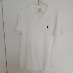 【値引き】POLO RALPH LAUREN VネックTシャツ ホワイト Mのサムネイル