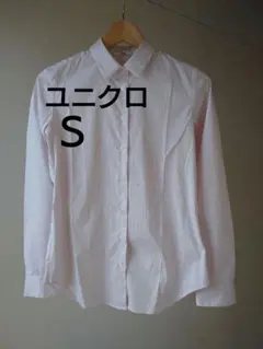 【未使用】ユニクロ スーピマコットンストレッチストライプシャツ Ｓ ピンク