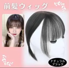 前髪ウィッグ 部分 ポイントウィッグ 黒 エクステ パッツン クリップ 匿名配送