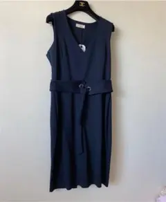 新品☆フランス製ジャンパースカート〜ワンピースベルト付NAVY Mサイズ