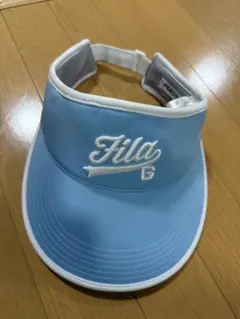 FILA ゴルフ サンバイザー 水色 ロゴ入り ほぼ未使用