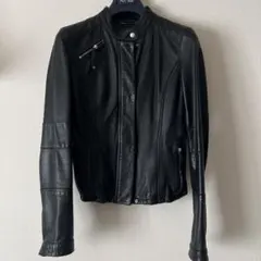 ARMANIJEANS レザー ブラック シングル ライダース 40