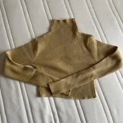 リブ編みラメ入りタートルネック