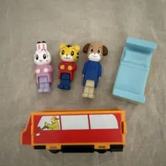Kodomo Challenge Hop Shimajiro Figure Doll 3-Piece Bus Set