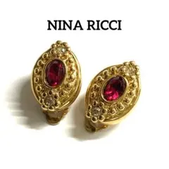 NINA RICCIゴールド ルビー色ストーン イヤリング⭐︎