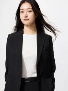 リブボートネックT/5分袖 Mサイズ　UNIQLO オフホワイト