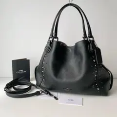 【COACH】コーチ　イーディー　ハンドバッグ　ショルダーバッグ リベット　黒