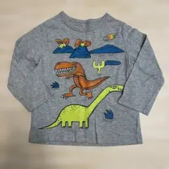 baby gap恐竜プリント 長袖Tシャツ グレーサイズ3T