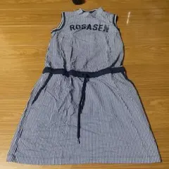 ROSASEN ノースリーブ ワンピース ストライプ柄 ゴルフ　ワンピースのサムネイル