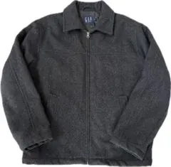 OLD GAP 00s グレー ウールジャケット ジップ メルトン