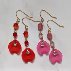 No.525 花びらのピアス 2点セット ゴールド