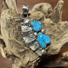 超希少　特大　navajo ナバホ　ターコイズ　ペンダント　トップ　70年代