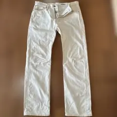 ホワイト デニムパンツ ジッパーフライ
