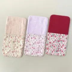 sale!リバティ ガーゼハンカチ 切替ハーフ 3枚セット(I)
