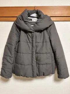 グレー フード付き キルティングジャケット