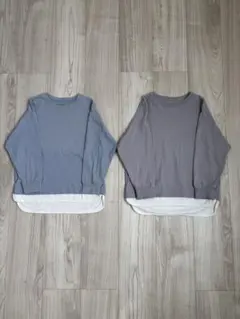 GLOBALWORK ヘビロッtee ロンT120cm 長袖トップス 2枚セット