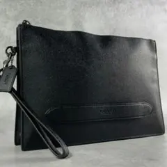 未使用級 コーチ クラッチバッグ セカンドバッグ レザー ビジネス メンズ 黒