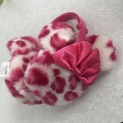 ディズニーリゾート　ミニーマウス　耳当て　イヤマフ　ヒョウ柄ピンク